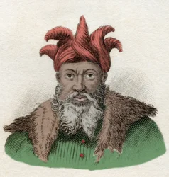 Portræt af Saladin (1138-1193) (Salah al Din Yusuf al-Ayyubi, militær leder mod korsfarerne i Egypten). Gravering fra det 19. århundrede.