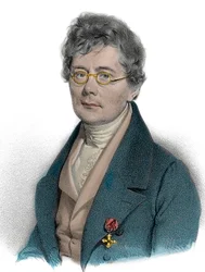 Portræt af Simon Sechter (1788 - 1867), komponist, teoretiker, musiklærer og dirigent - Portræt af Simon Sechter musikteoretiker, lærer, organist, dirigent og østrigsk komponist. 1800-tals gravering