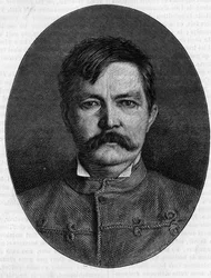 Portræt af Sir Henry Morton Stanley, pseudonym for John Rowlands (1841-1904), britisk opdagelsesrejsende og journalist. Gravering i "" Le Journal de la jeunesse""