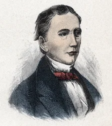 Portræt af Sir Isaac Pitman (1813-1897) engelsk opfinder af stenografi (stenografi)