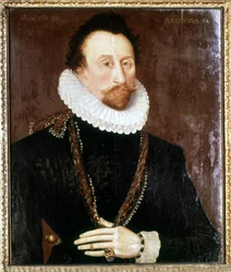 Portræt af Sir John Hawkins (Hawkyns) (1532-1595), engelsk admiral.