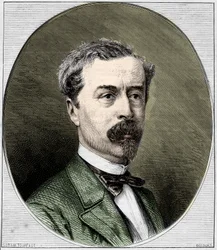 Portræt af Sir Richard Wallace (1818-1890), engelsk filantrop og kunstsamler. Stik fra 1872.