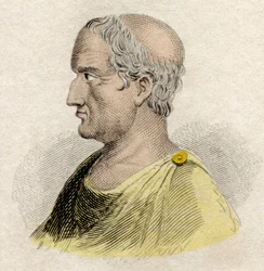 Portræt af Solon, lovgiver og digter af Athen (ca. 640-ca. 588 f.Kr.)”. Indgravering af det 19. århundrede.