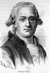 Portræt af Valentin Hauy, en fransk pædagog (1745-1822), han helligede sig undervisning af blinde.