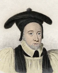 Portræt af William Juxon (1582-1663), engelsk gejstlig og arkaisk af Cantorbery. Indgravering af det 19. århundrede.