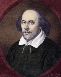 Portræt af William Shakespeare (1564-1616), engelsk dramatiker.