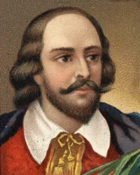 Portræt af William Shakespeare (1564-1616), engelsk forfatter. Kromolitografi i slutningen af det 19. århundrede.