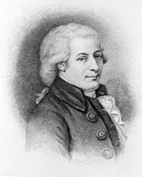 Portræt af Wolfgang Amadeus Mozart (1756 - 1791).