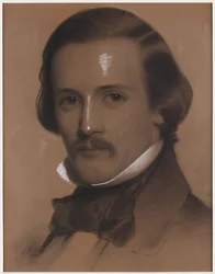 Portræt af en gentleman, ca. 1850 (kul og kridt på papir)