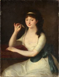 Portræt af Genova-aristokraten Luigia Pallavicini (1772-1841) Markise og muse af digtere Anonymt maleri. 19. århundrede. Gener, Galleria d