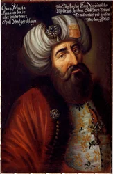 Portræt af den osmanniske soldat Pasha Kara Mustafa fra Merzifon