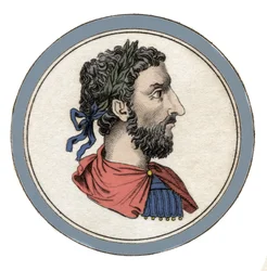 Portræt af den romerske kejser Marc Aurele (Cæsar Marcus Aurelius Antoninus Augustus) (121-180)