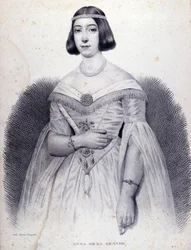 Portræt af sangerinden Anna de LA GRANGE (1824-1909).