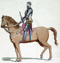 Portræt på hesten af Bernabo Visconti (1319-1385), Lord of Milano.