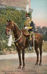 Prins Alexander af Teck til hest, ca. 1905 (postkort)