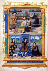 Prinsen lærer fysik, filologi, religion og vedligeholdelse - i "" Fra en prinss instruktion"" af Guillaume Bude (Budee) (Budaeus) (1467-1540)