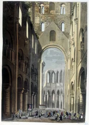 Procession i klosteret Jumieges - i "" Det gamle og moderne kostume"" af Dr. Ferrario, red. Milano