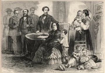 Dronning Isabella II af Spanien (Isabella af Bourbon) (1830-1904) og Francois af Assisi af Bourbon eller Francois I af Spanien (1822-1902) søgte tilflugt med deres børn på slottet Pau i Frankrig efter septemberrevolutionen (Gloriosa) . Blandt deres børn
