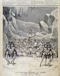 Repræsentation ved Teatret i Porte Saint Martin af "" Journey in the Moon"" - i "" Le Petite Journal"" fra 09/04/1892