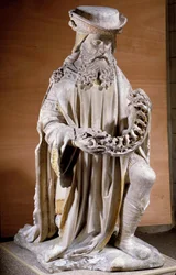 Repræsentation af Josef af Arimathea Skulptur på sten fra det 16. århundrede Compiegne, Musee Vivenel