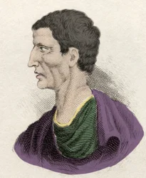 Repræsentation af den romerske politiker Lucius Cornelius Sulla (formand eller formand) (138-68 f.Kr.). Indgravering af det 19. århundrede.