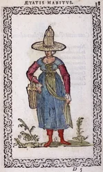 Rustik kvinde fra Bresse - i "" Habits et effigies"" af Jean Sulperius
