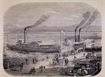 San Francisco Docks and Paddle Wheeled Boats (Californien) - i "Tour du Monde"
