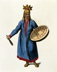 Sibirisk Shaman. 1800-tals gravering
