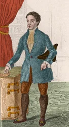 Siecle des Lumieres: portræt af Denis Diderot (1713-1784), fransk forfatter og filosof. Stik fra 1876.