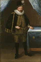 Sigismond III Vasa, roi de Pologne - Portræt af Sigismund III Vasa, konge af Polen (1566-1632), Anonym . Olie på lærred