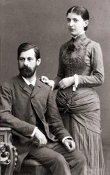 Sigmund Freud og hans hustru Martha Bernays i juni 1885.