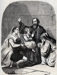 Sir Thomas More (Morus) (1478-1535) og hans datter Margaret og børn i fængsel