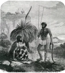 Slangejægere i Australien. Indgravering 1868