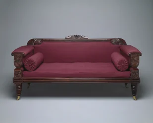 Sofa, ca. 1821-35 (palisander & fyrretræ med uldent polstring)