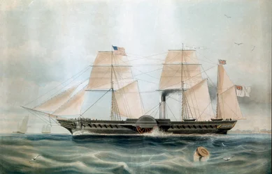 Steamer British Queen i 1840 (tryk fra 1800-tallet)