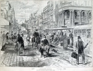 Gadescener, Collins Street i Melbourne i 1889.