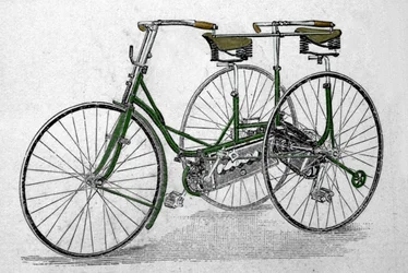 Tandem trehjulet cykel model.