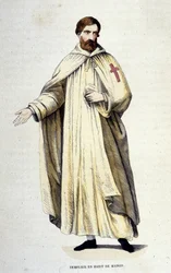 Templar i huset kjole gravering 1800-tallet
