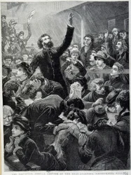 The Armee of Salvation - Distribution ved Whitechapel Roads hovedkvarter i 1881