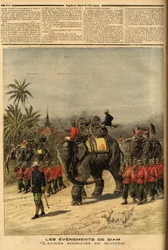 Armee of Siam (Thailand). Indgravering i "" Le petit journal"" 29/07/1893. Samling af Selva.