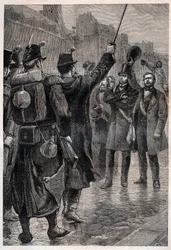Arrestationen af Victor Schoelcher (1804-93) ved Saint Antoine Barrikaden, 4. december 1851 - Anholdelsen af Victor Schoelcher (1804-93) faubourg Saint Antoine den 4. december 1851 - Under opstanden fremkaldt af Louis kuppet Bonaparte (futu