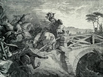 Slaget ved Garigliano (Garellano) mellem franskmændene og spanierne under den tredje italienske krig, 29. december 1503.: Gonzalo Fernandez De Cordoba kaldet El Gran Capitan