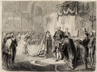 Kroningen af kong Wilhelm I i Königsberg i 1861 - Kroningen af kongen og dronningen af Preussen i slotskirken i Königsberg - Wilhelm I af Preussen - 1861