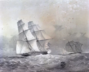 HMS Acorn brigantinen på 16 kanoner jagter Negrier Gabriel