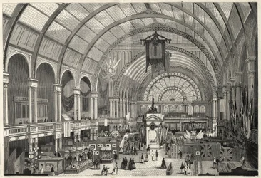 Den internationale udstilling i Amsterdam 1869 - interiør fra den internationale udstillings palads