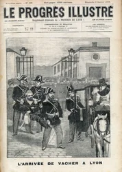 Joseph Vacher “Hyrdernes morder” (1869-1898) ankommer til fængslet i Lyon i 1898 - Forside på “Le Progressif-Illustré” den 9. januar 1898