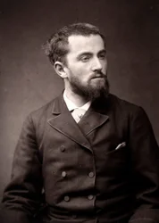 Kunstneren Camille-Alfred Pabst fotograferet i forbindelse med Paris-salonen i 1881