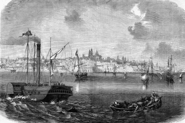 Byen Montevideo i Uruguay i 1864.