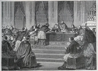 Gejstlige fra Frankrig og Italien mødtes i Paris til det franske nationalkoncils forsamling den 9. juni 1811 under forsæde af kardinal Fesch (1763-1839).