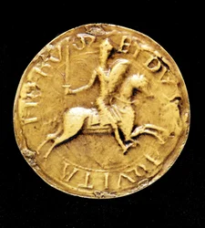 Ludvig VII (1120 - 1180) af Frankrigs kontrasegl repræsenterer ham til hest.